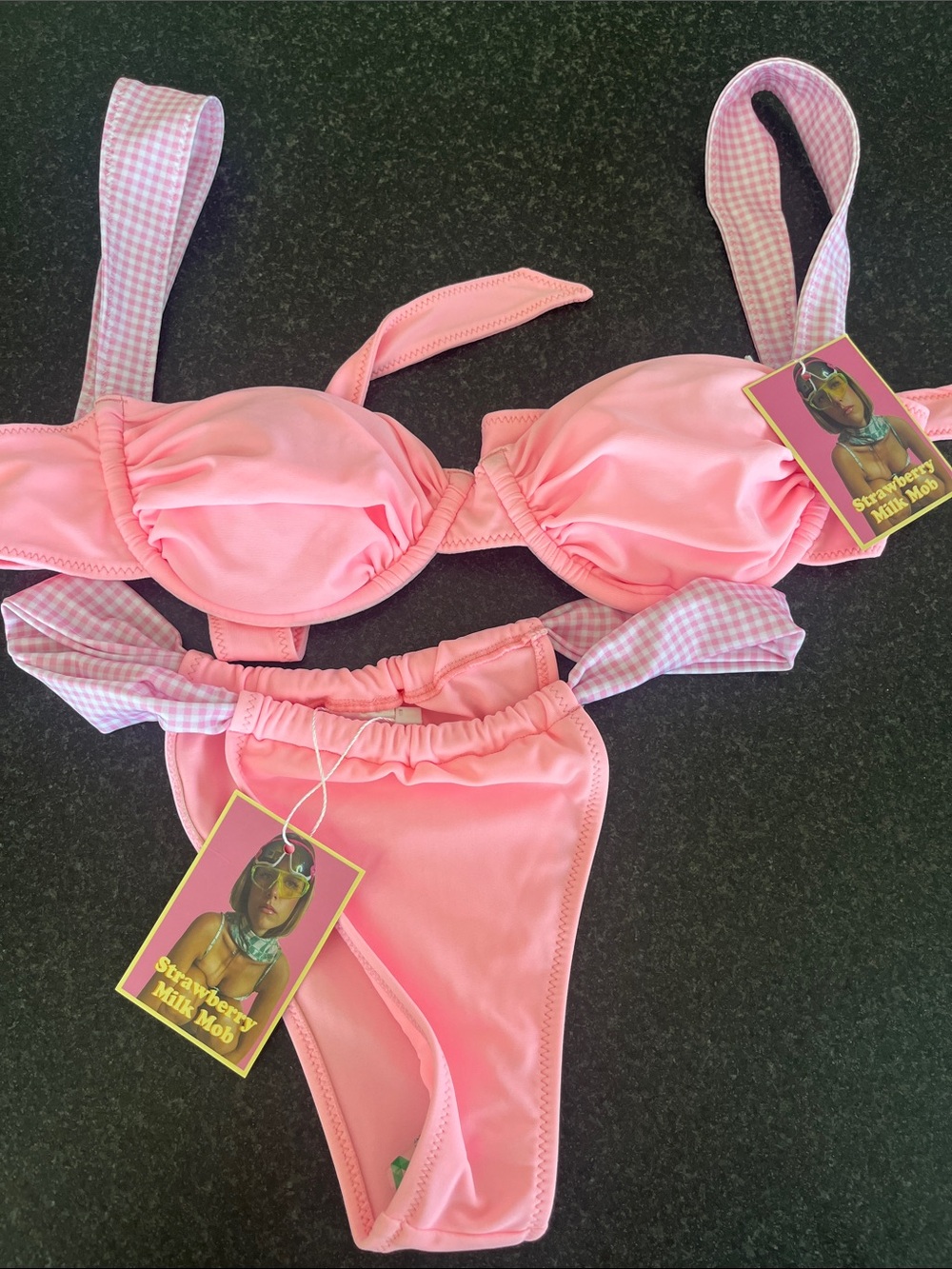 Strawberry Milk Mob bikini in pink